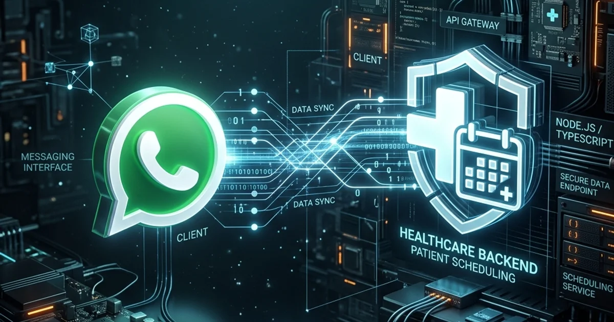 Representación de conexión API entre WhatsApp y software médico