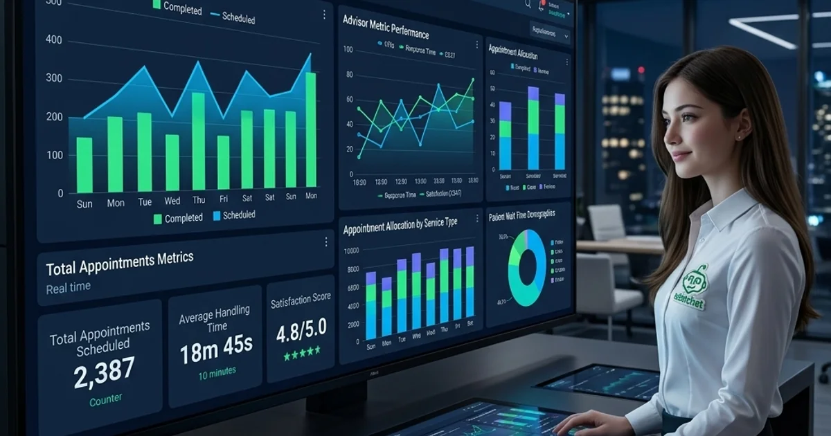Panel de control (dashboard) con métricas de chatbot